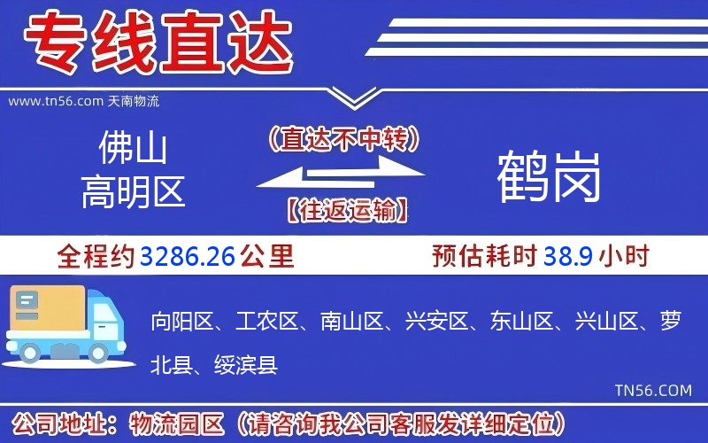 佛山高超区到鹤岗物流公司