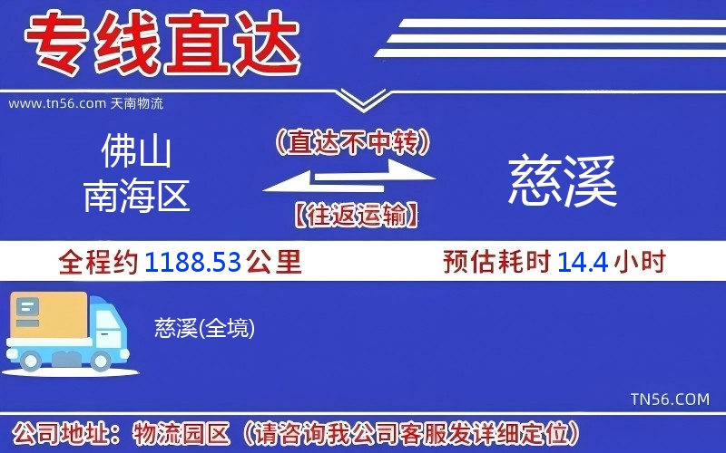 佛山南海区到慈溪物流公司 佛山南海区到慈溪物流公司
