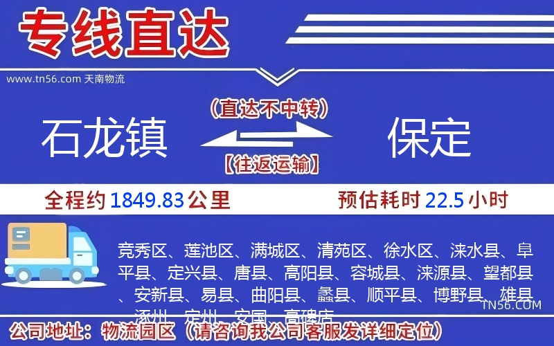 石龙镇到保定物流公司 石龙镇到保定物流公司