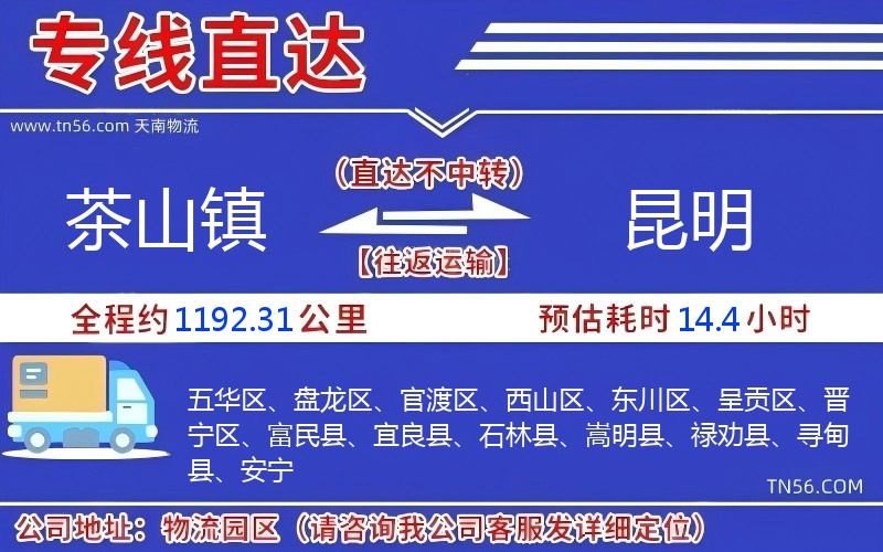 茶山镇到昆明物流公司