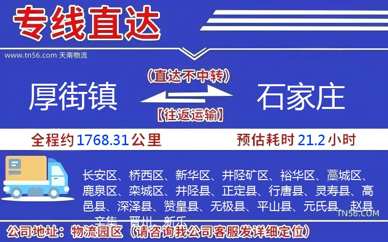 厚街镇到石家庄物流公司