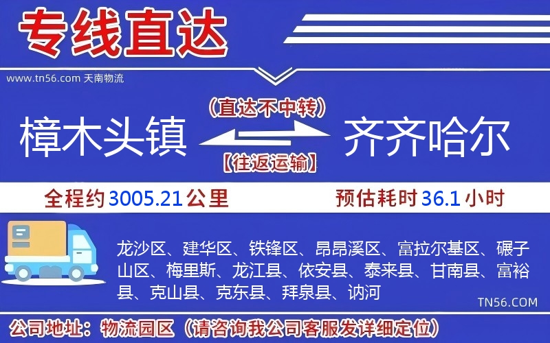 樟木头镇到齐齐哈尔物流公司 樟木头镇到齐齐哈尔物流公司