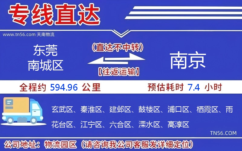 东莞南城区到南京物流公司