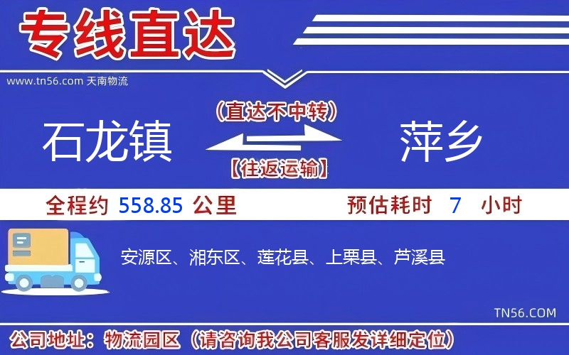 石龙镇到萍乡物流公司