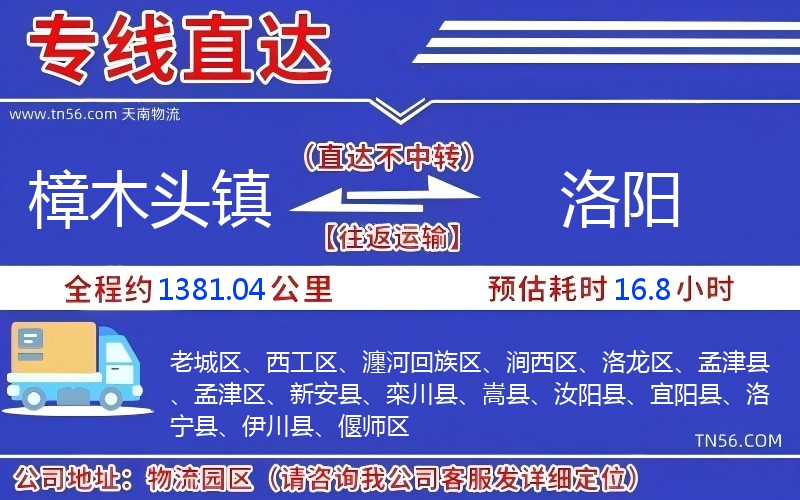 樟木头镇到洛阳物流公司 樟木头镇到洛阳物流公司