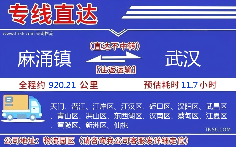 麻涌镇到武汉物流公司