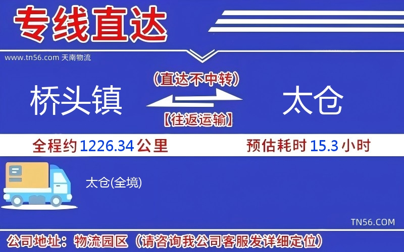 桥头镇到太仓物流公司 桥头镇到太仓物流公司