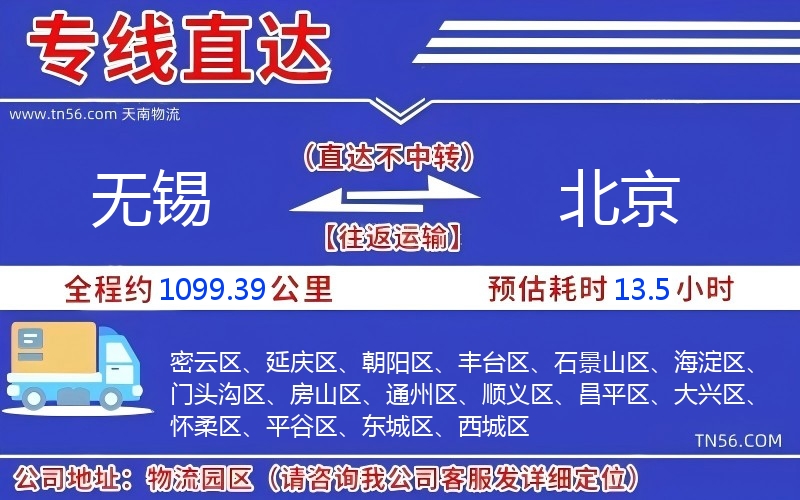 无锡到北京物流公司