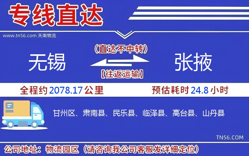 无锡到张掖物流公司