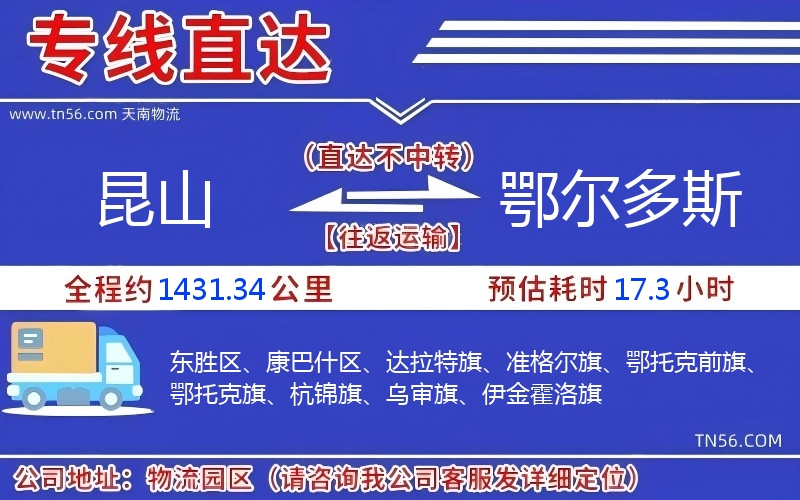 昆山到鄂尔多斯物流公司 昆山到鄂尔多斯物流公司