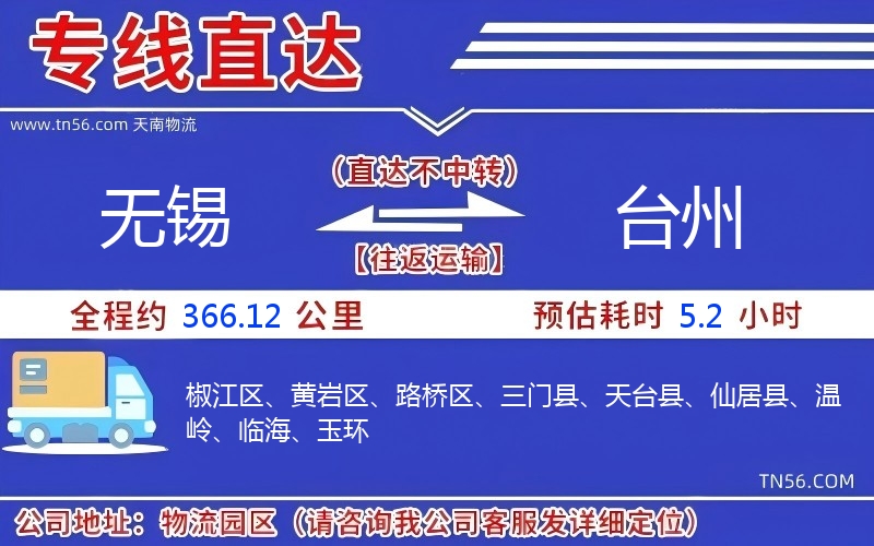 无锡到台州物流公司 无锡到台州物流公司