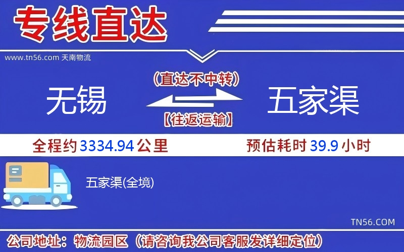 无锡到五家渠物流公司
